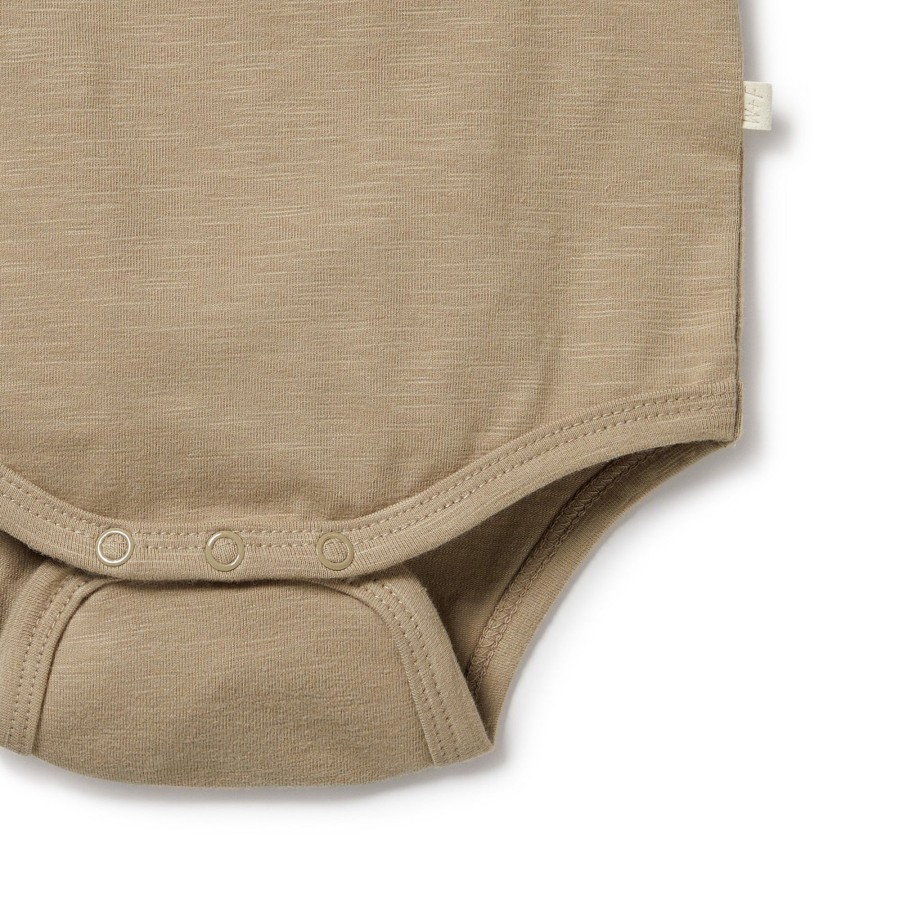 Baby [0-23M] Wilson & Frenchy All In One | Wilson And Frenchy Organic Pocket Bodysuit Driftwood