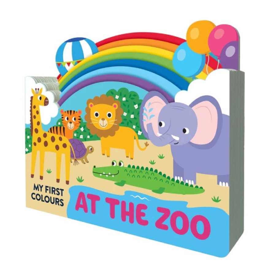 Play + Learn Lake Press Books | Chunky Scenes Board Book - My First Colours - At The Zoo