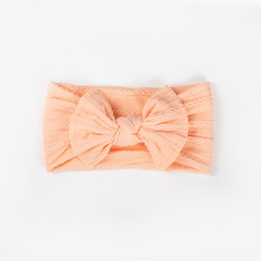 Child [2-14] Wild Kind Hair Accessories | Wild Kind Ayla Wide Bow Headband - Peachy Pink