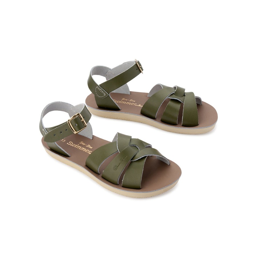 Child [2-14] Saltwater Sandals Footwear | Saltwater Sandals Sun San Swimmer Olive