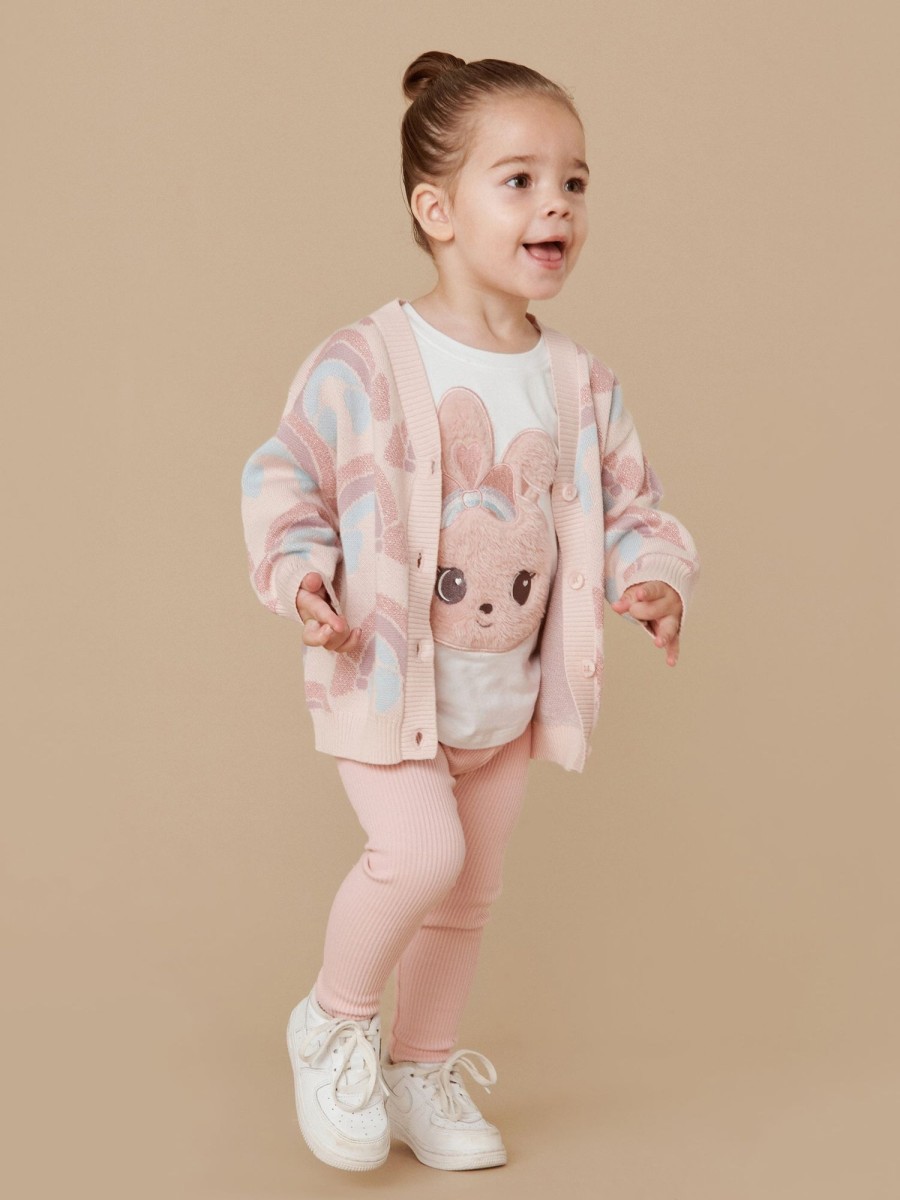 Baby [0-23M] Huxbaby Outerwear | Huxbaby Rainbow Boxy Cardigan - Rose