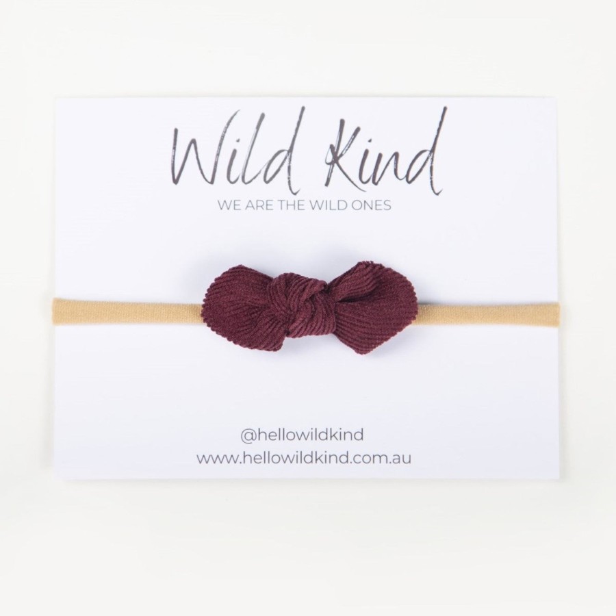 Child [2-14] Wild Kind Hair Accessories | Wild Kind Ida Small Cord Bow - Burgundy