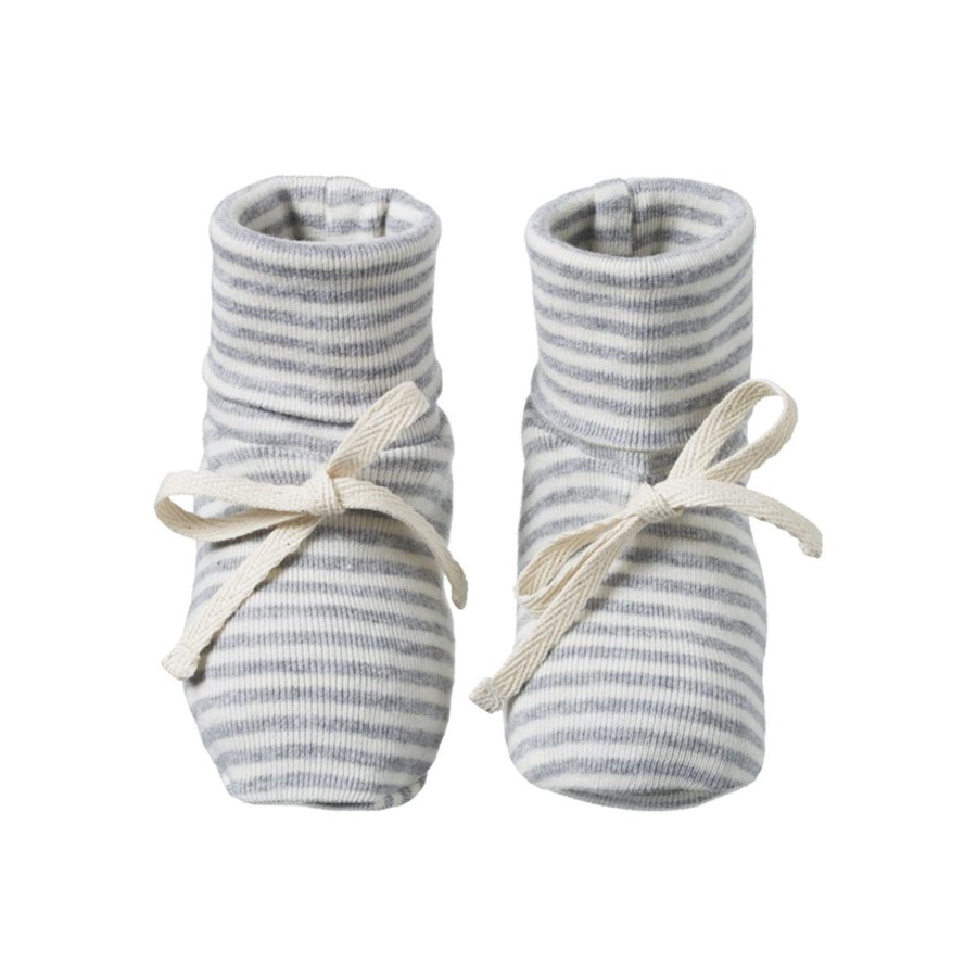 Baby [0-23M] Nature Baby Booties + Mittens | Nature Baby Booties - Grey Marl Stripe