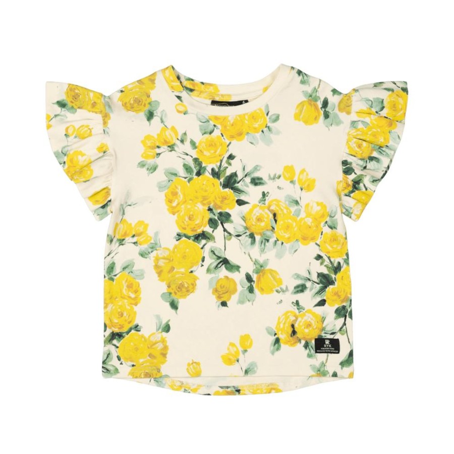 Child [2-14] Rock Your Baby Tops | Rock Your Baby T-Shirt - Yellow Roses