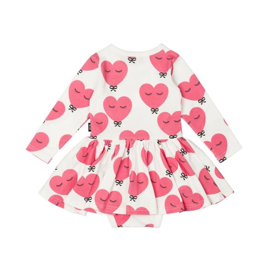 Baby [0-23M] Rock Your Baby Dresses | Rock Your Baby Pink Heart Baby Waisted Dress