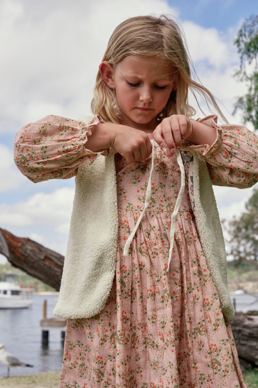 Child [2-14] Alex & Ant Outerwear | Alex & Ant Thea Reversible Vest - Teddy/Clarabelle