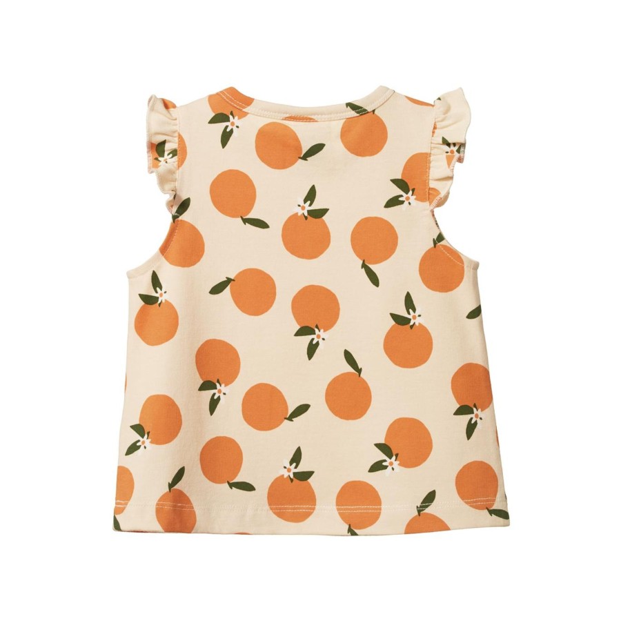 Child [2-14] Nature Baby Tops | Nature Baby Fleur Tee - Grande Orange Blossom Print