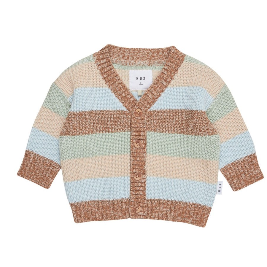 Child [2-14] Huxbaby Knitwear | Huxbaby Stripe Boxy Cardigan - Multi