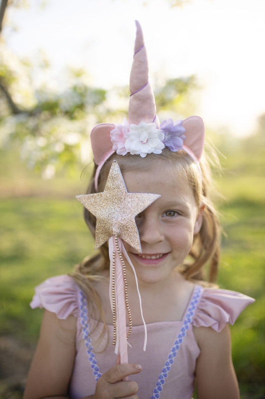 Play + Learn Great Pretenders Role Play | Pink Shimmer Unicorn Dress And Headband