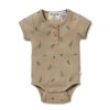 Baby [0-23M] Wilson & Frenchy All In One | Wilson And Frenchy Organic Henley Bodysuit Jungle Leaf