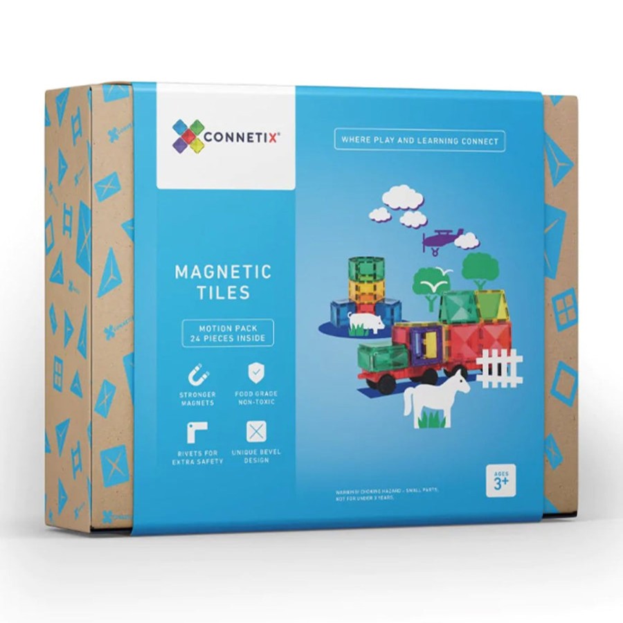 Play + Learn Connetix Construction | Connetix Tiles - 24 Piece Motion Set