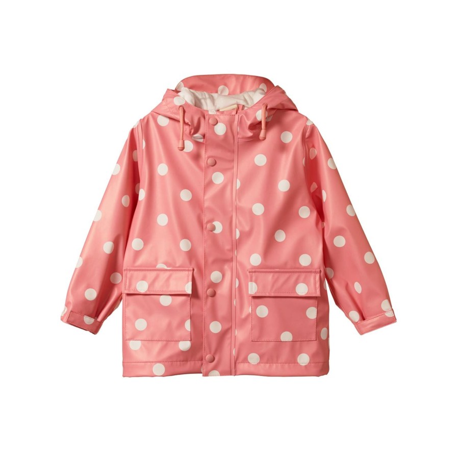 Baby [0-23M] Nature Baby Rainwear | Nature Baby Raincoat - Rose Polka Dot Print