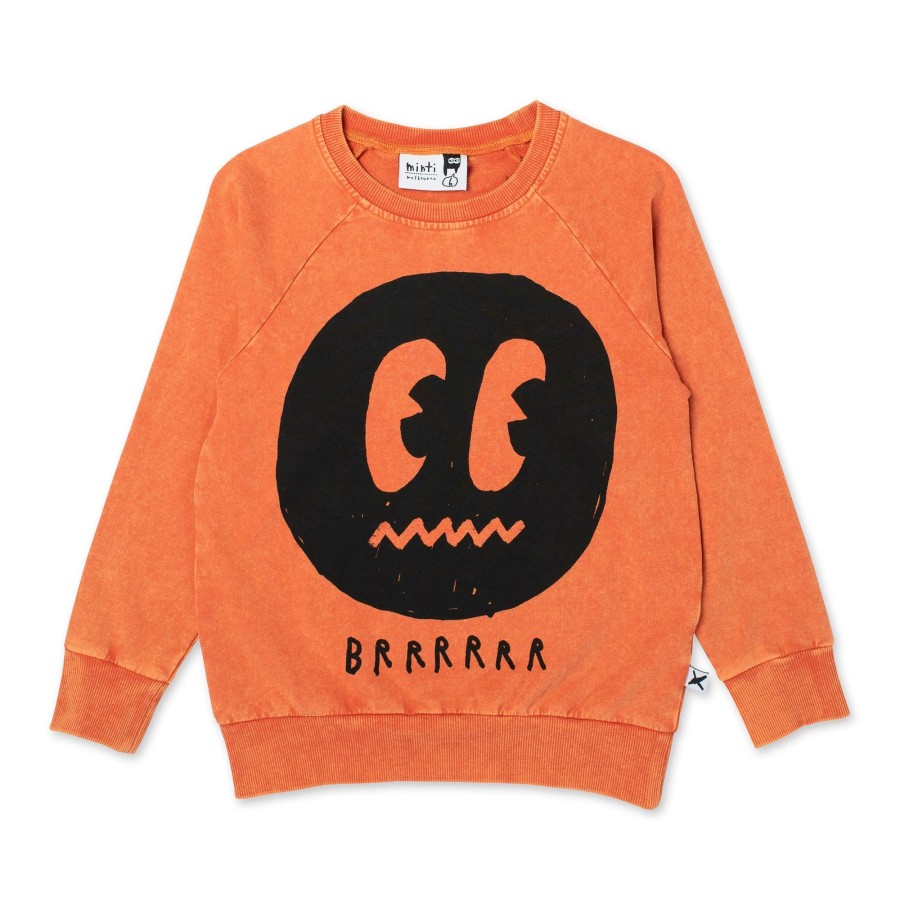 Baby [0-23M] Minti Jumpers | Minti Brrr Crew - Orange Wash