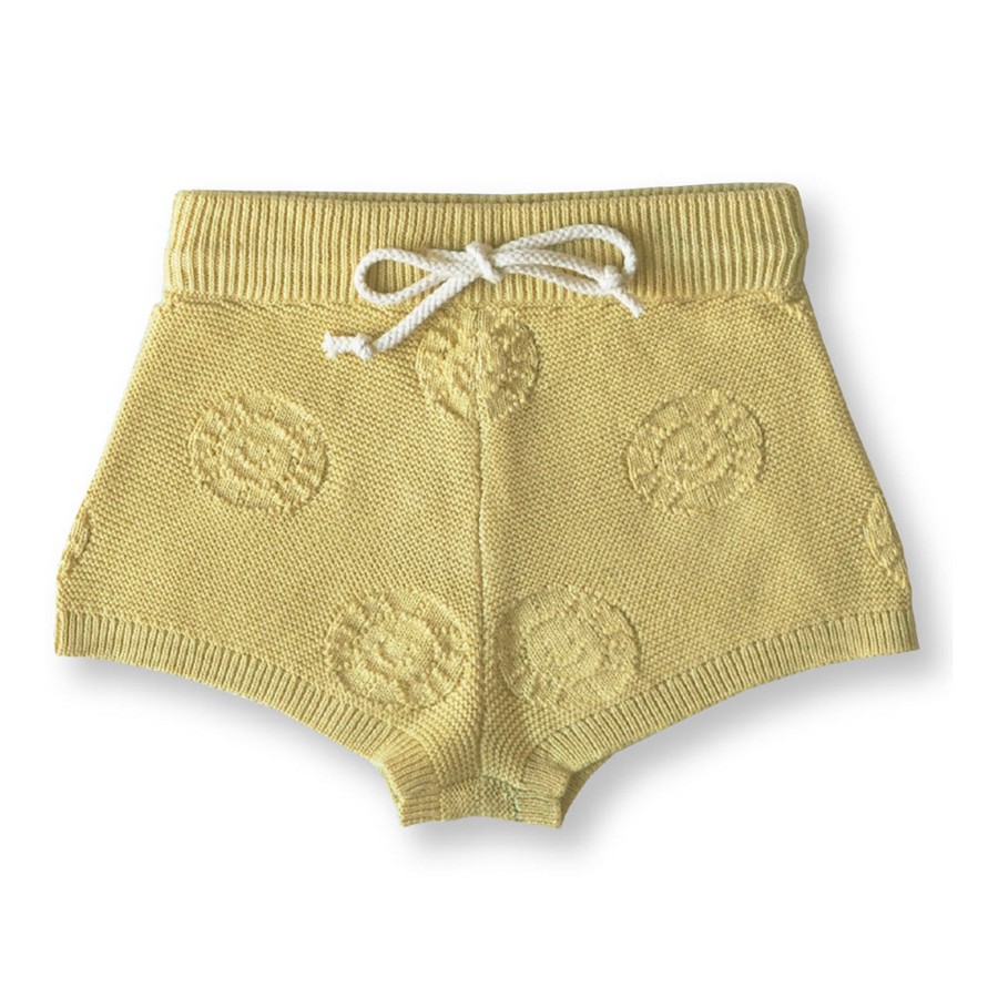 Child [2-14] Grown Knitwear | Grown Sunshine Shorts - Lemon