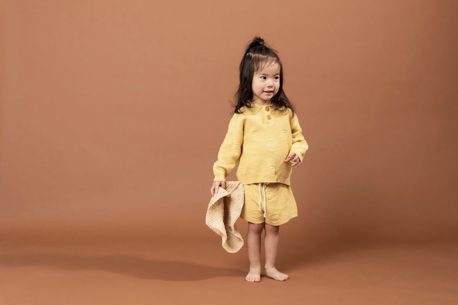 Child [2-14] Grown Knitwear | Grown Sunshine Shorts - Lemon