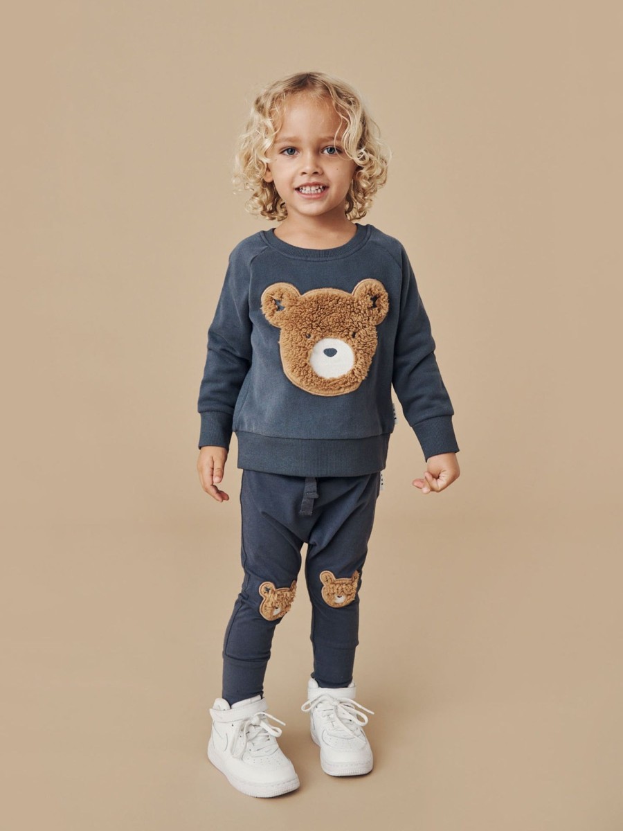 Child [2-14] Huxbaby Bottoms | Huxbaby Drop Crotch Pant Huxbear Knee - Ink