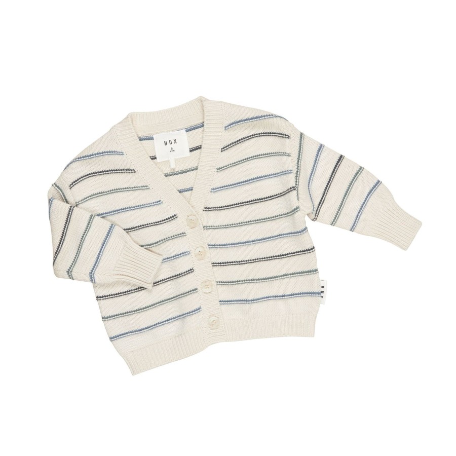 Baby [0-23M] Huxbaby Jumpers | Huxbaby Lake Stripe Boxy Cardi