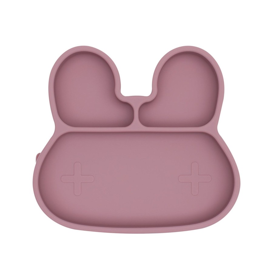 Baby [0-23M] We Might Be Tiny Feeding | Bunny Stickie Plate - Dusty Rose