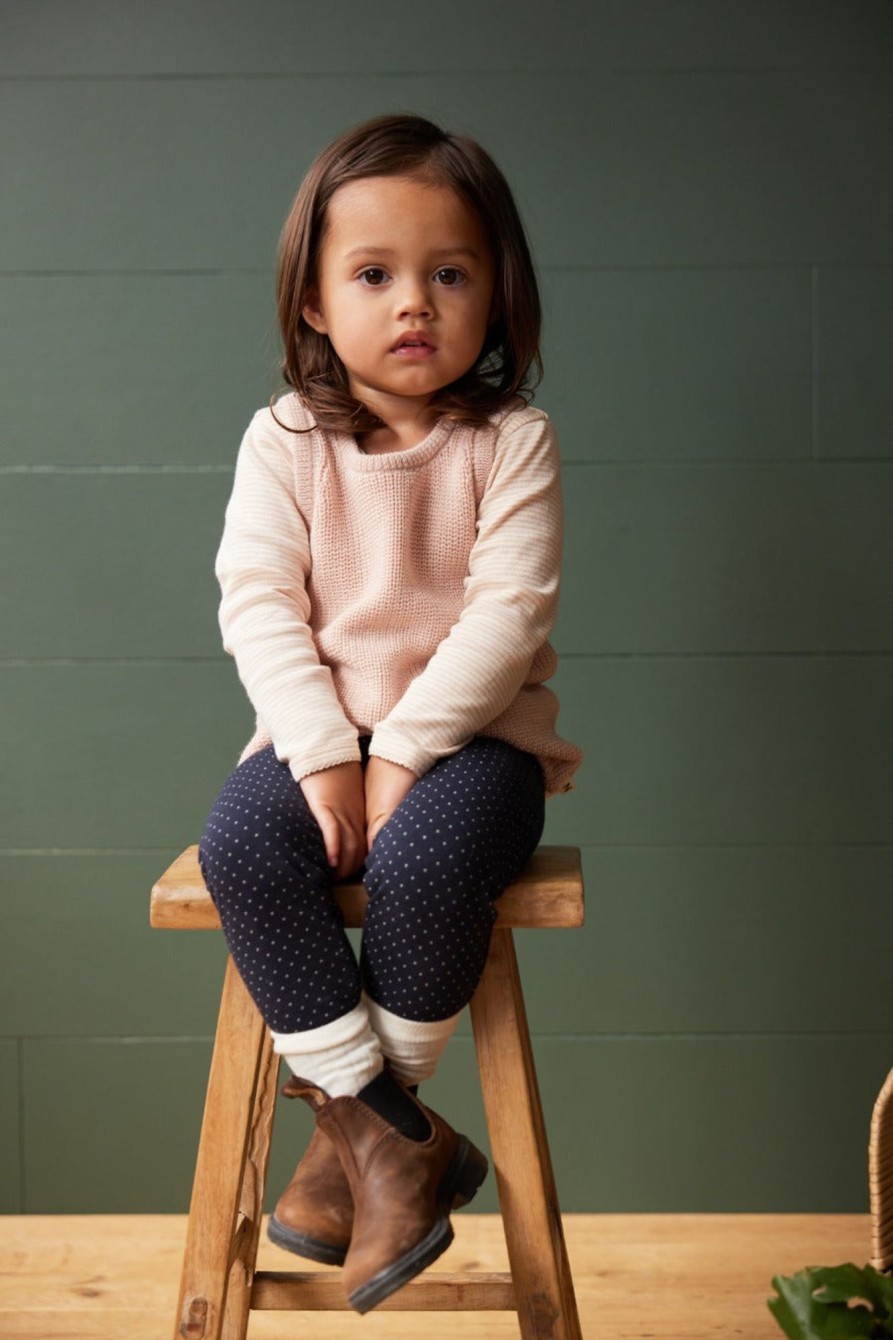 Child [2-14] Nature Baby Outerwear | Nature Baby Merino Knit Vest - Rose Dust Chunky Knit