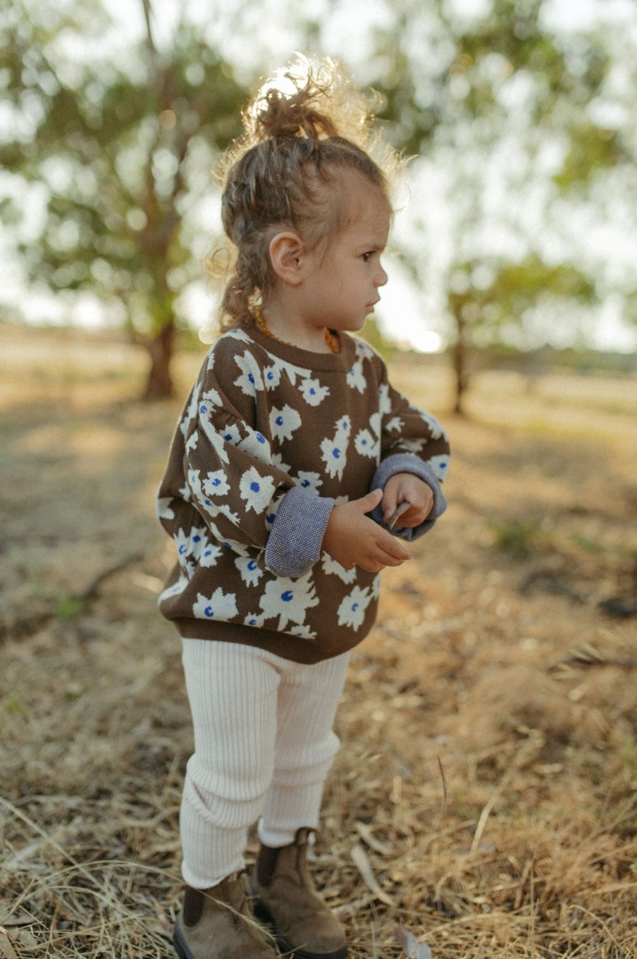 Child [2-14] Grown Knitwear | Grown Organic Knit Pull Over - Petal