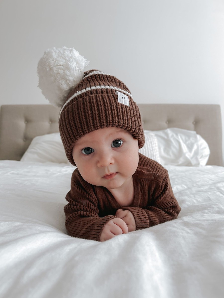 Baby [0-23M] Ziggy Lou Beanies | Ziggy Lou - Beanie | Chocolate Stripe