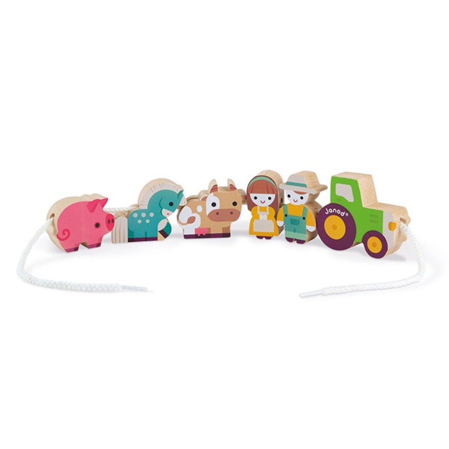 Play + Learn Janod Wooden Toys | Janod - Stringable Farm Beads