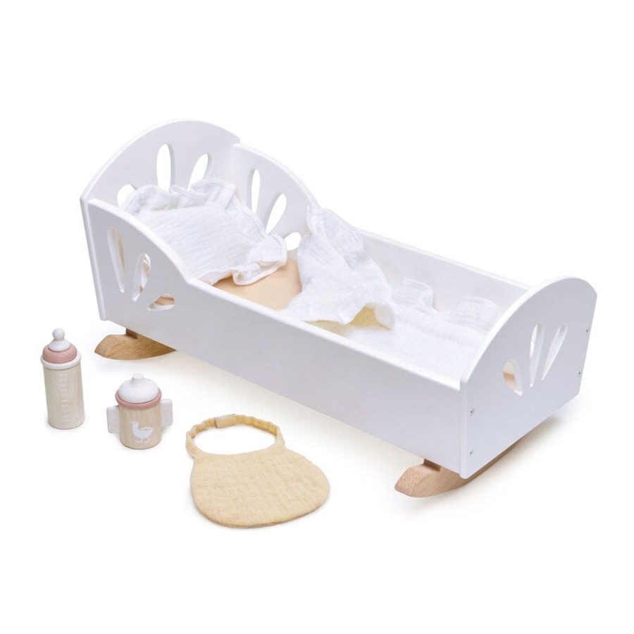 Play + Learn Tenderleaf Wooden Toys | Sweet Swan Dolly Bed