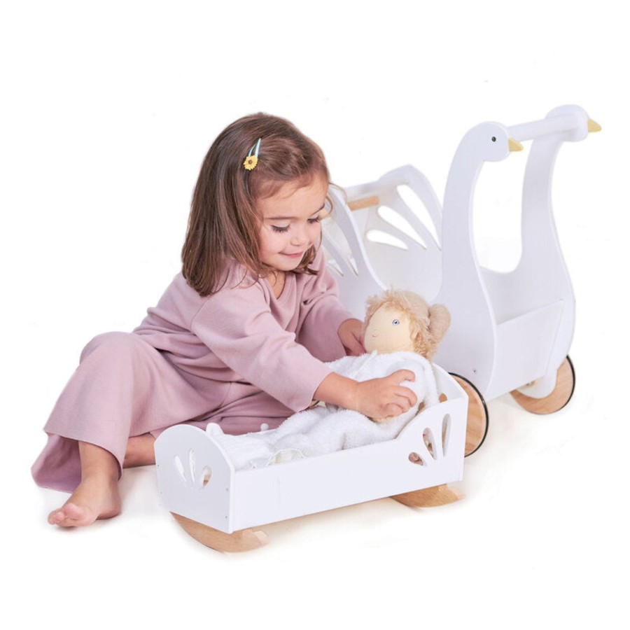 Play + Learn Tenderleaf Wooden Toys | Sweet Swan Dolly Bed