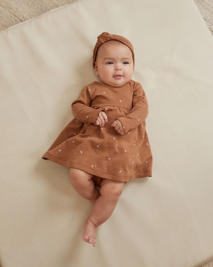 Baby [0-23M] Quincy Mae Dresses | Quincy Mae Long Sleeve Baby Dress - Moons