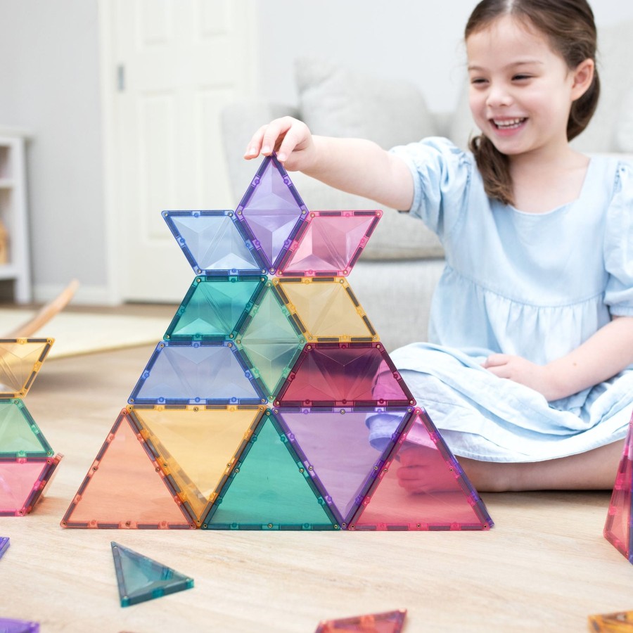 Play + Learn Connetix Construction | Connetix Tiles - 48 Piece Expansion Set | Pastel