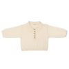 Child [2-14] Grown Knitwear | Grown Organic Collar Long Sleeve Tee - Milk