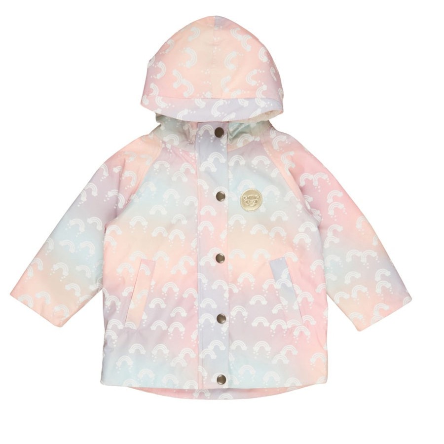 Baby [0-23M] Huxbaby Rainwear | Huxbaby Rainbow Swirl Raincoat - Powder Pink