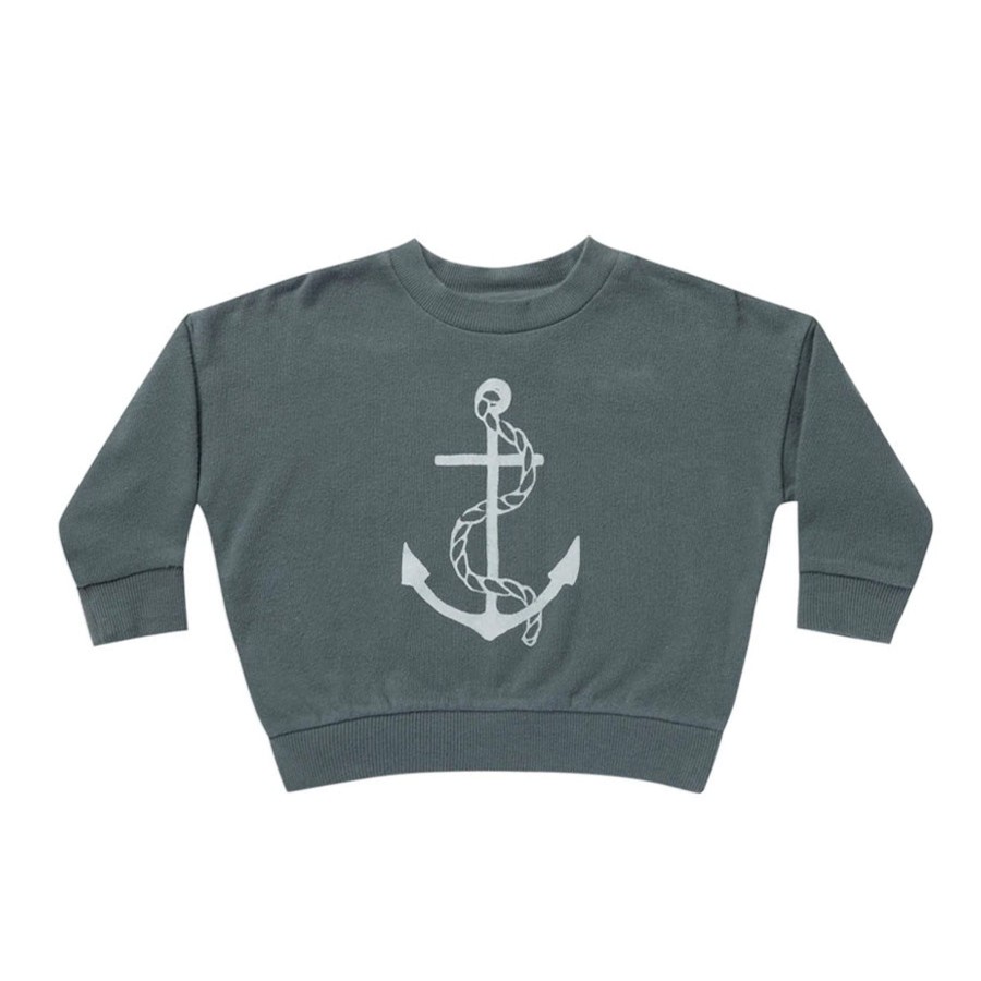 Child [2-14] Rylee + Cru Jumpers | Rylee + Cru Terry Crewneck - Anchor