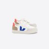 Child [2-14] Veja Footwear | Veja V-12 Velcro Leather - Extra White/Multico/Miel