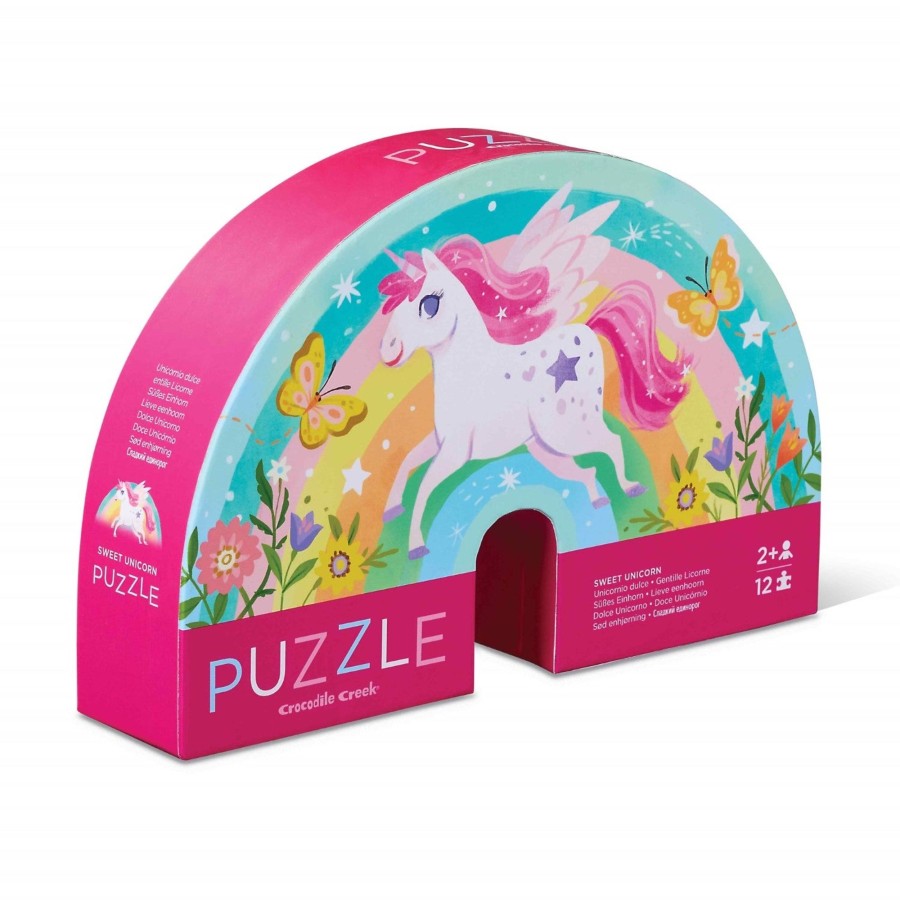 Play + Learn Crocodile Creek Puzzles | Mini Puzzle 12 Piece - Unicorn