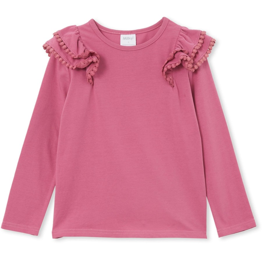 Child [2-14] Milky Tops | Milky Detail Tee - Mulberry