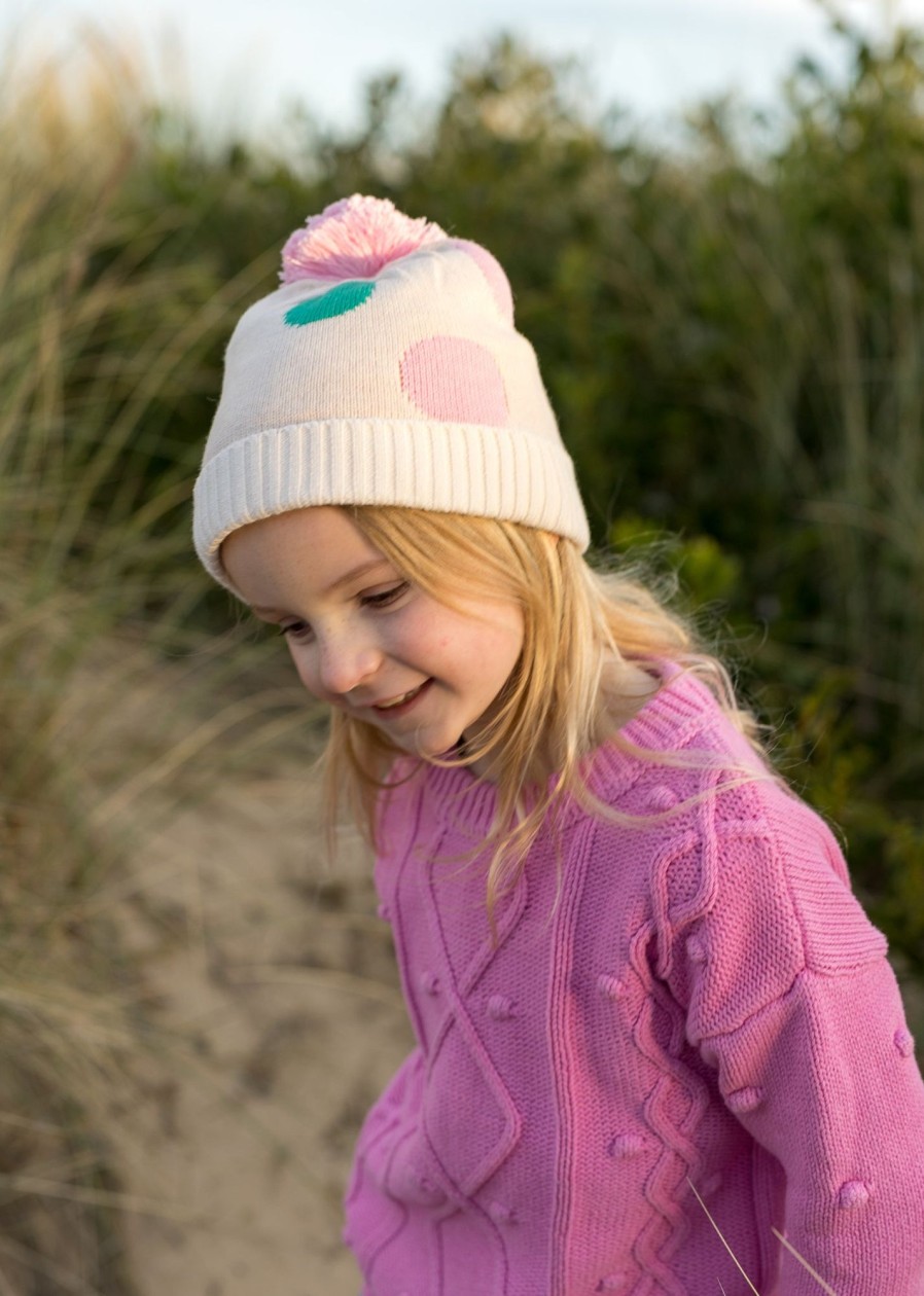 Baby [0-23M] Acorn Beanies | Acorn Spots Merino Beanie - Pink