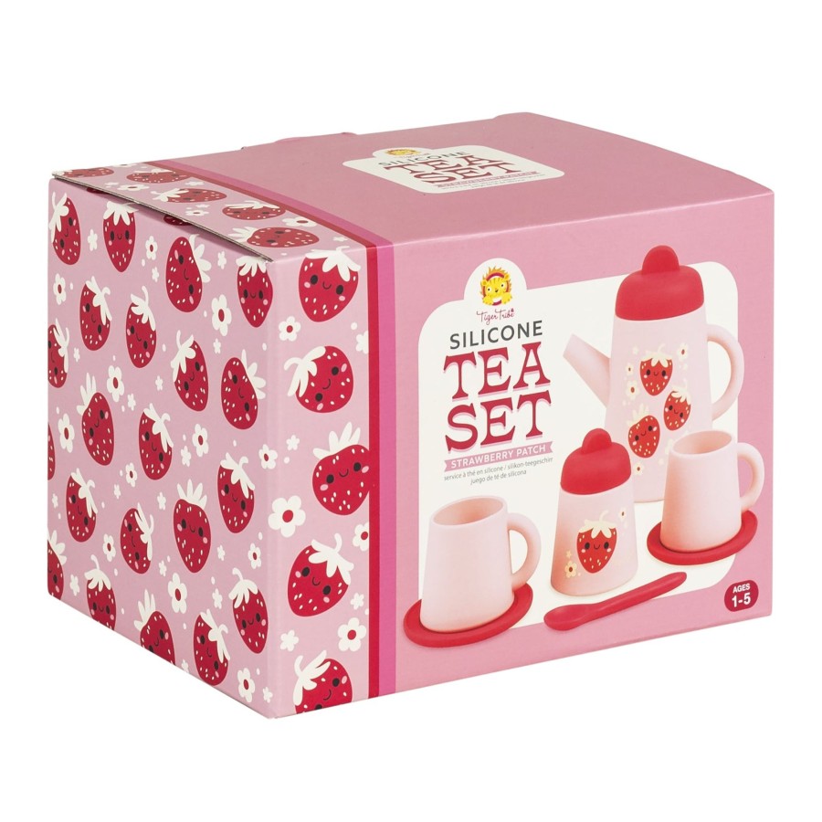 Play + Learn Tiger Tribe Role Play | Silicone Tea Set - Strawberry Patch