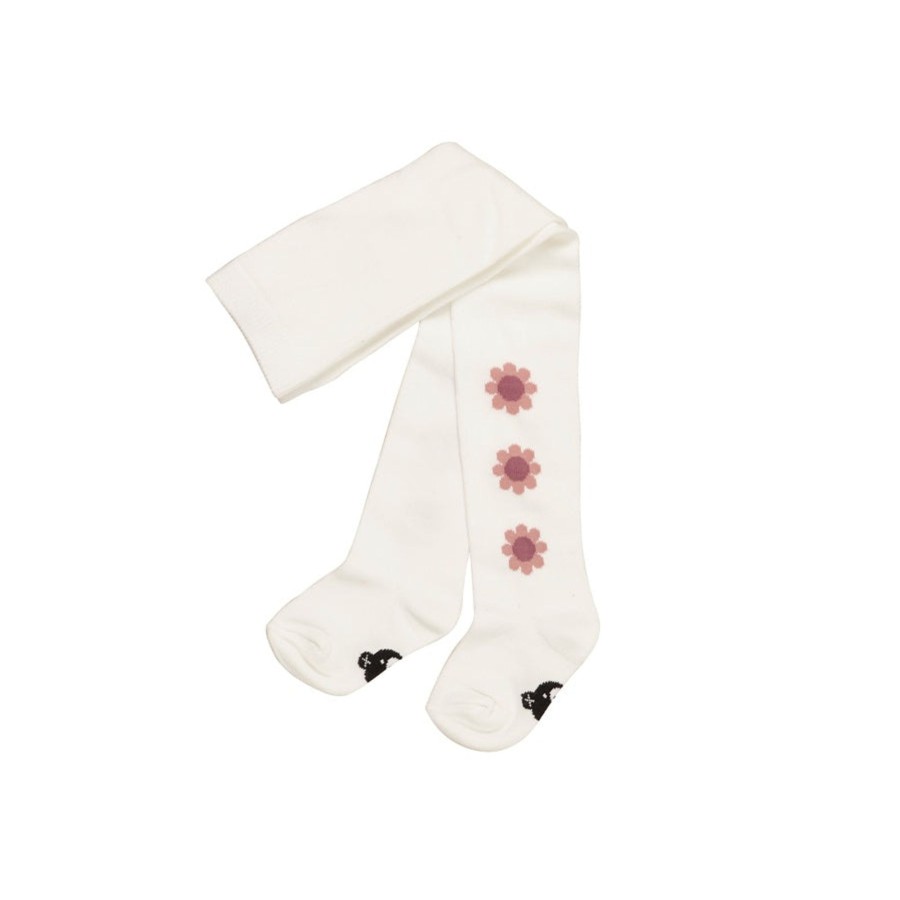 Child [2-14] Huxbaby Socks + Tights | Huxbaby Flower Tights - Almond Milk