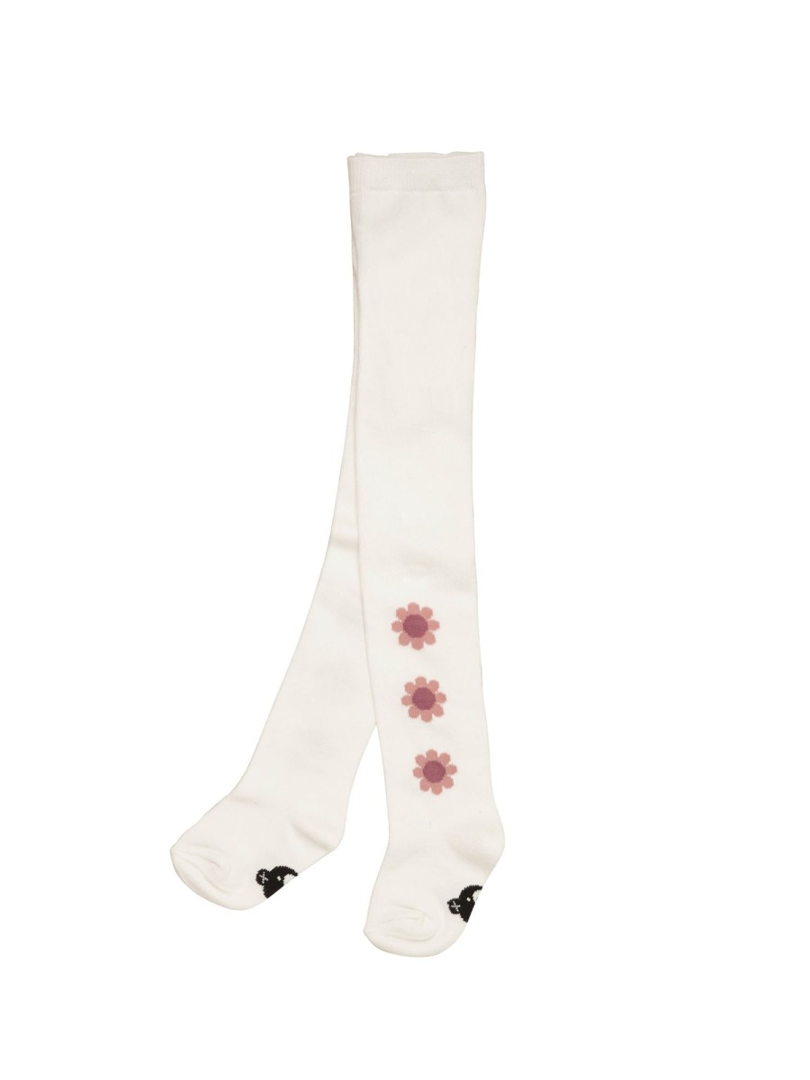 Child [2-14] Huxbaby Socks + Tights | Huxbaby Flower Tights - Almond Milk