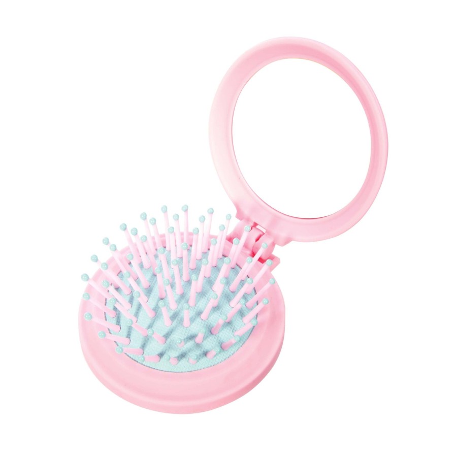 Play + Learn IS GIFT Small + Fun | Unicorn Compact Hair Brush And Mirror - Assorted