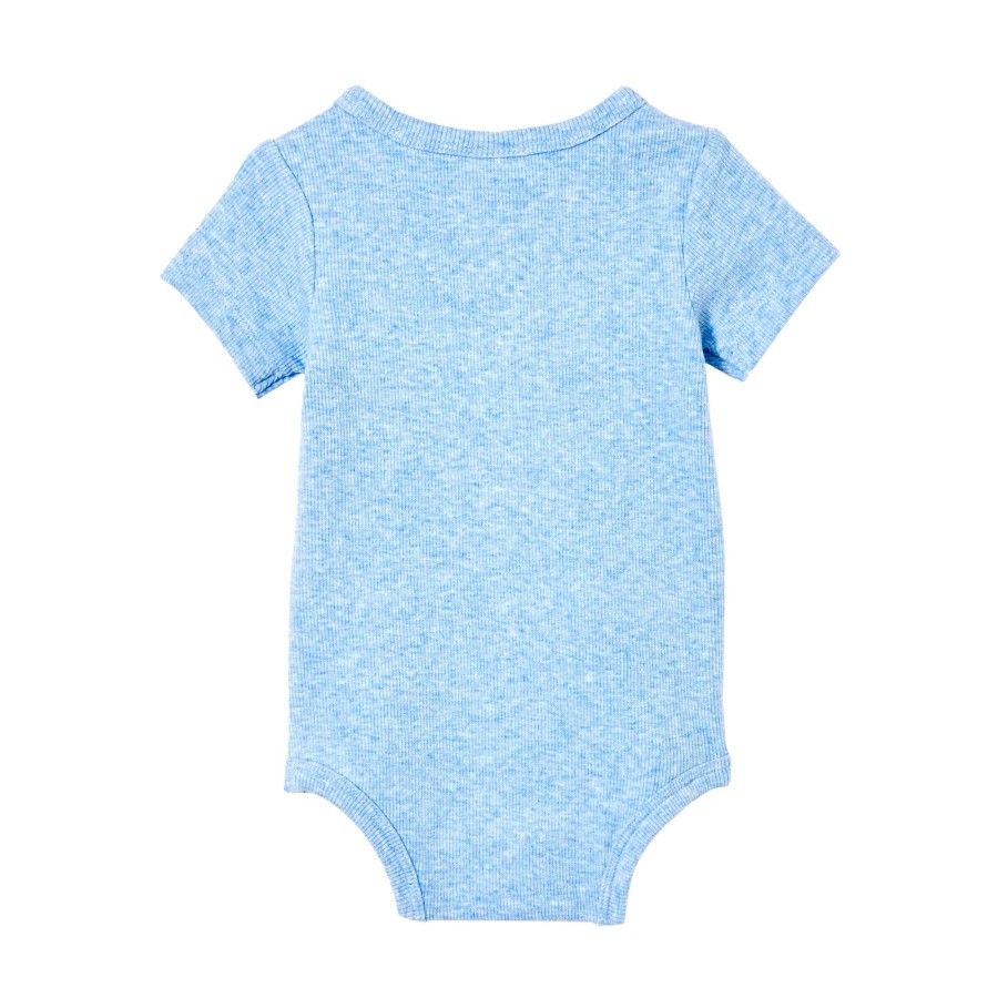 Baby [0-23M] Milky All In One | Milky Ice Blue Rib Bubbysuit - Ice Blue Marle