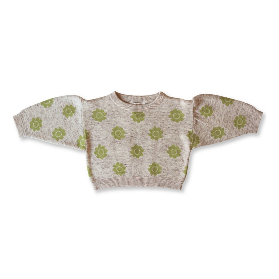 Child [2-14] Grown Jumpers | Grown Pansy Pull Over - Lime & Marle