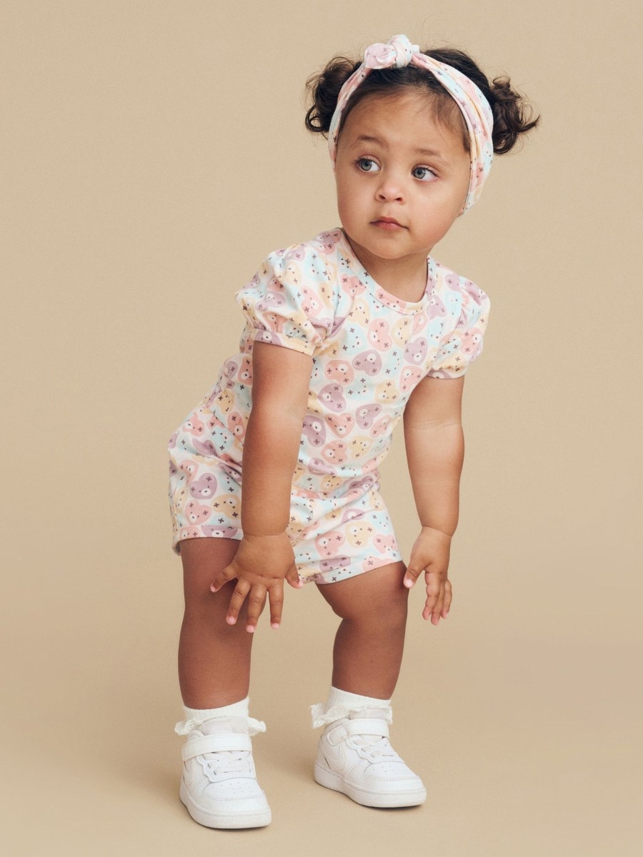 Child [2-14] Huxbaby Overalls + Playsuits | Huxbaby Heart Bear Playsuit