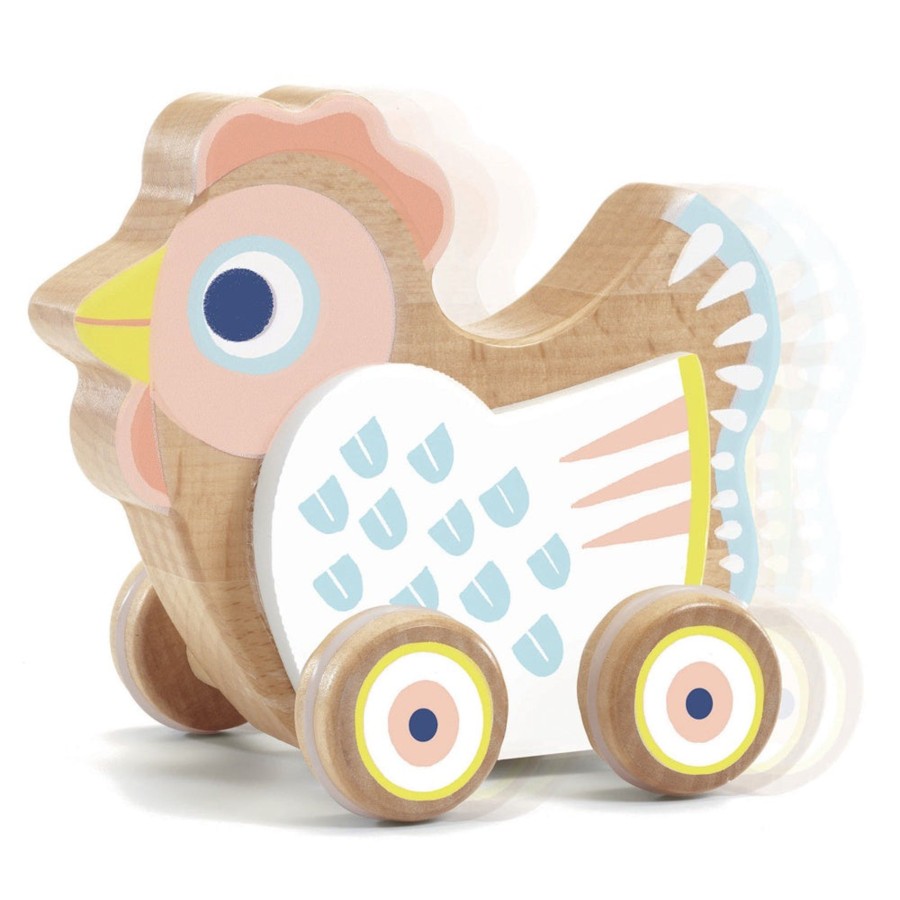 Play + Learn Djeco Animals | Babysing Hen On Wheels