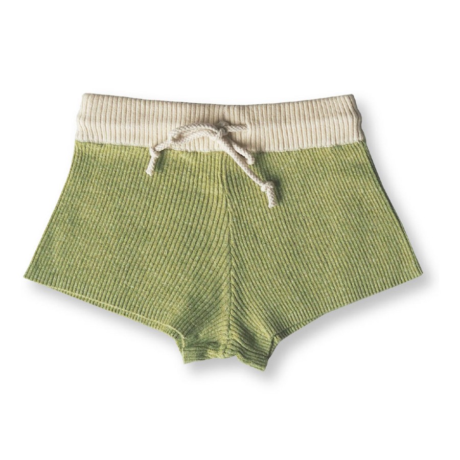 Child [2-14] Grown Bottoms | Grown Hemp Ribbed Shorts - Lime