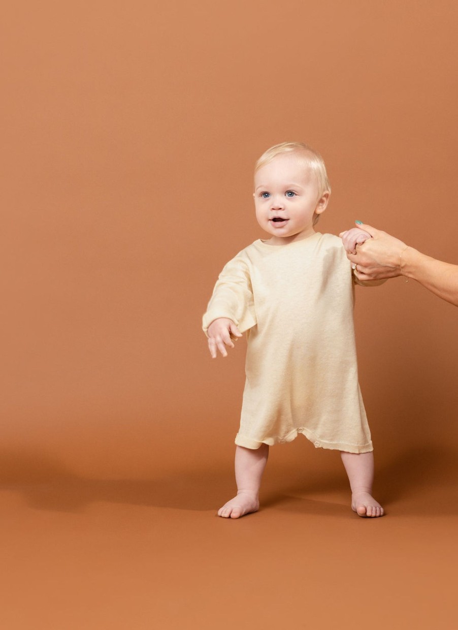 Child [2-14] Grown Overalls + Playsuits | Grown Hemp Oversized Playsuit - Lemonade