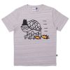 Child [2-14] Minti Tops | Minti Speedy Turtle Tee - Grey Motley