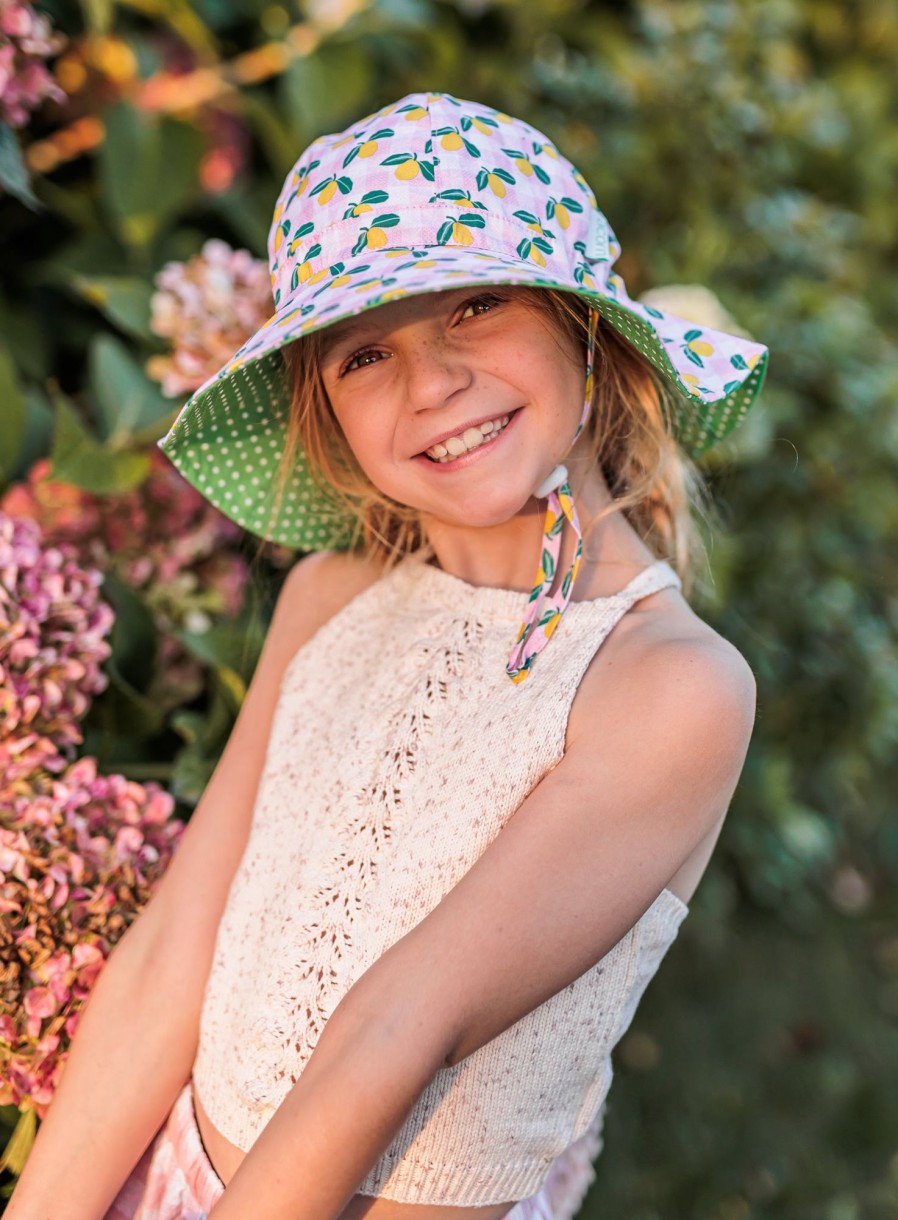 Child [2-14] Acorn Hats | Acorn Wide Brim Sunhat - Ravello Gingham