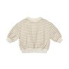 Child [2-14] Quincy Mae Jumpers | Quincy Mae Relaxed Fleece Sweatshirt - Sand Stripe